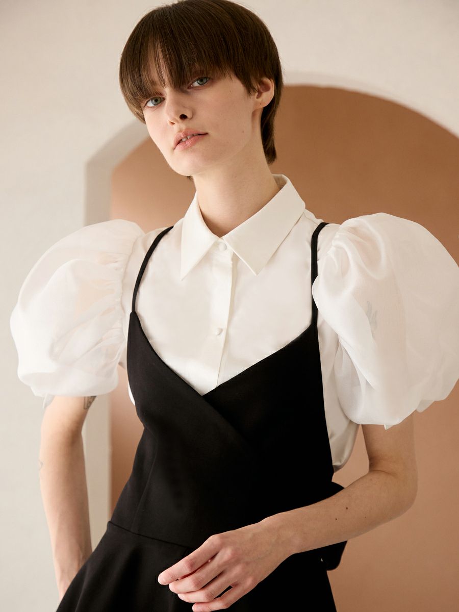 BACK CROSS JUMPER ONE-PIECE | romile 