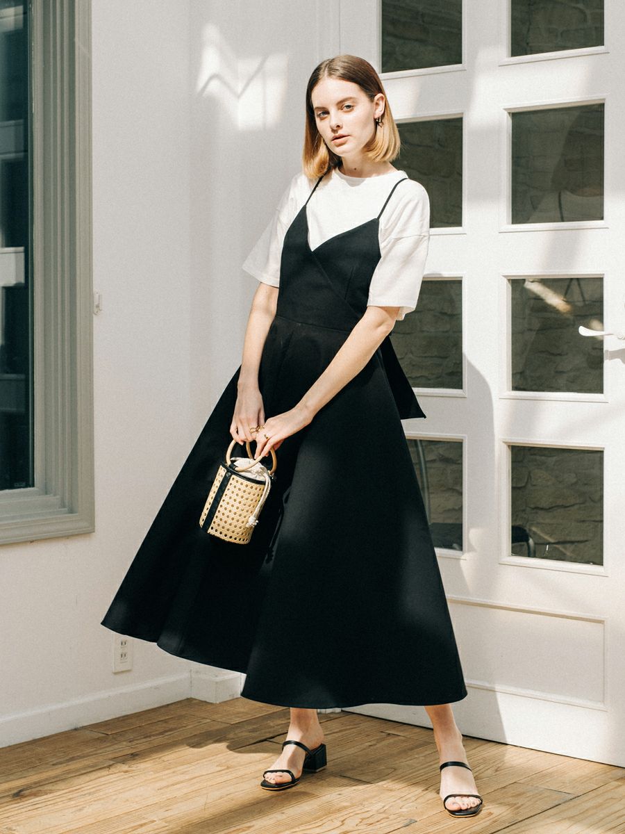 BACK CROSS JUMPER ONE-PIECE | romile 