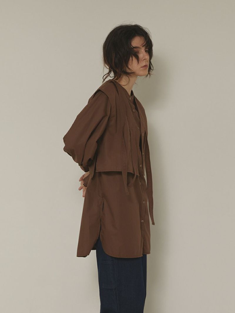 「mau.コラボ」ASHIME RIBBON LAYERED BLOUSE