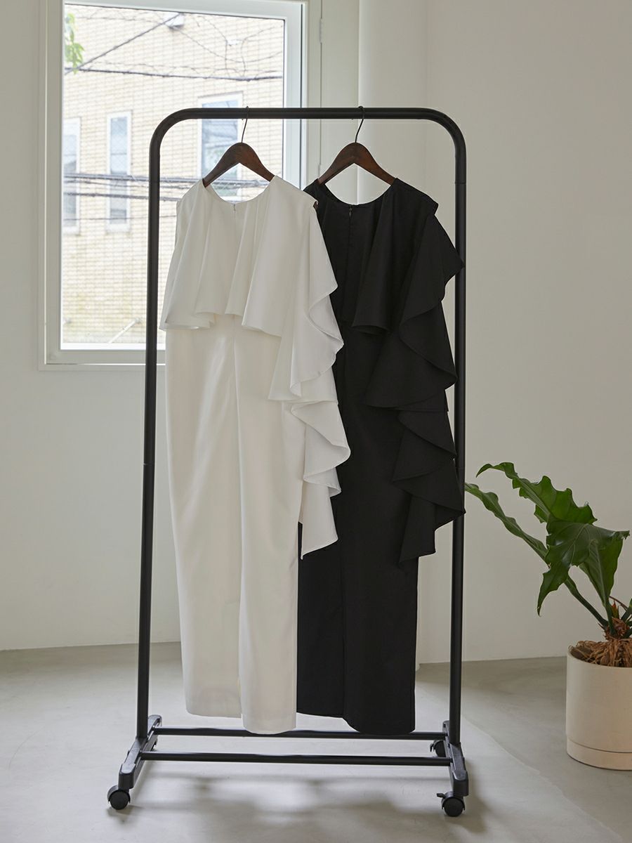 FRILL ASYMMETRY ONE-PIECE | romile