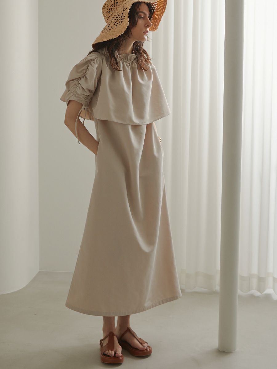 A-LINE PUFF CAPE ONE-PIECE