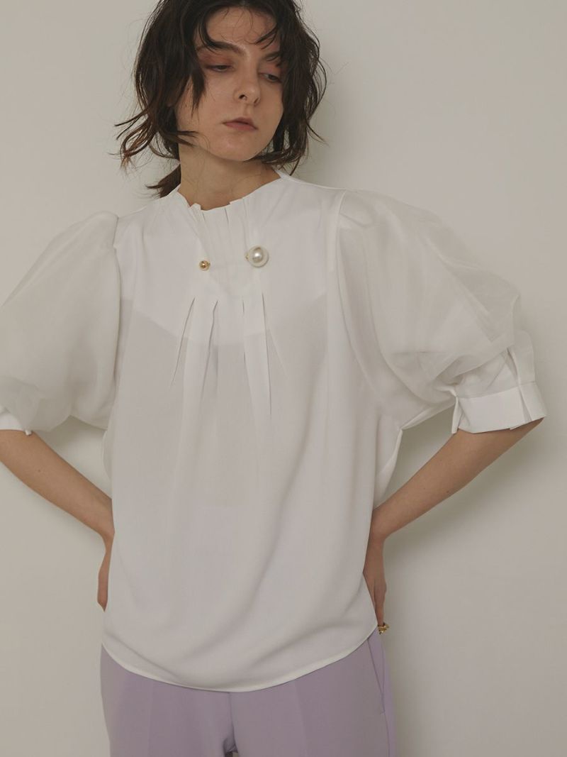 PEARL ORGANDY BLOUSE | romile