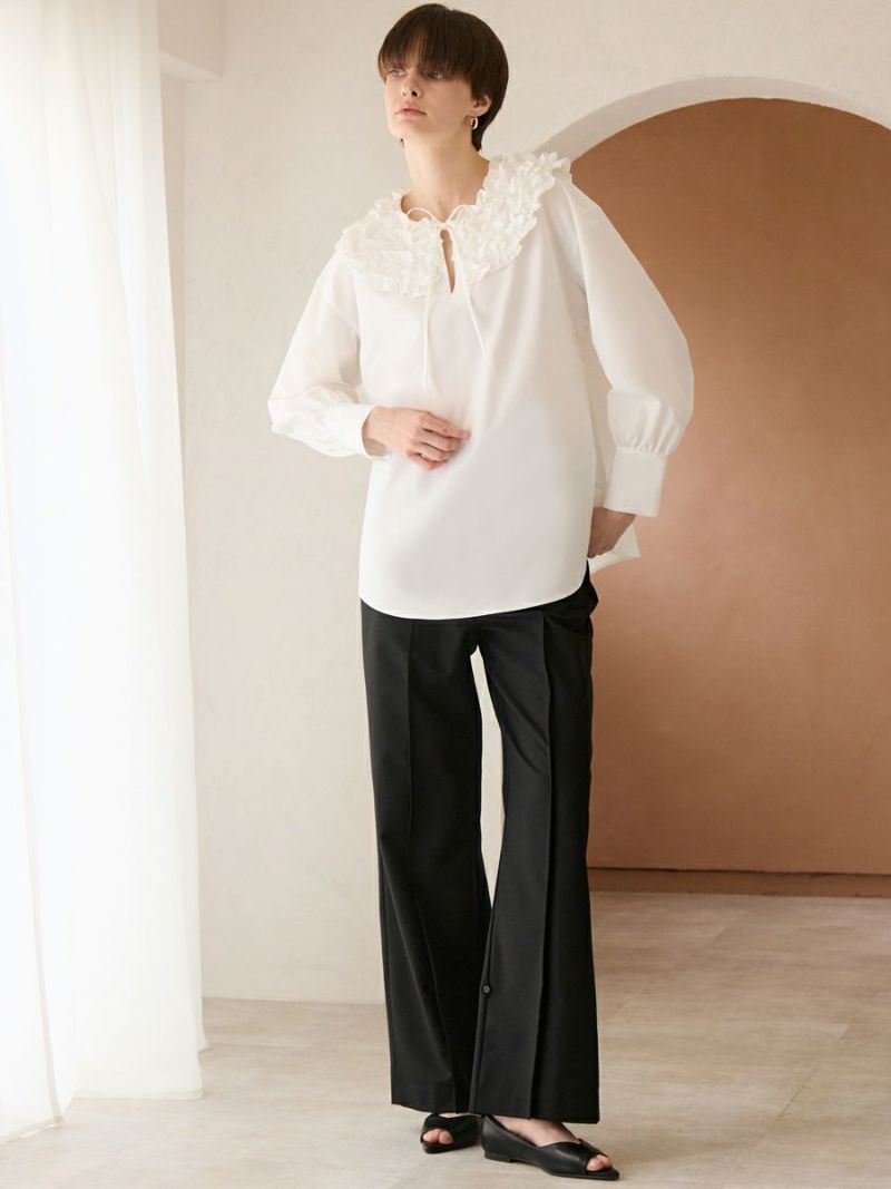 MILLEFEUILLE COLLAR BLOUSE（WHITE） | romile