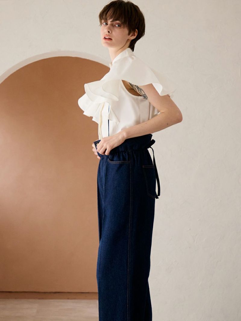 SUSPENDERS DENIM PANTS（INDIGO） | romile