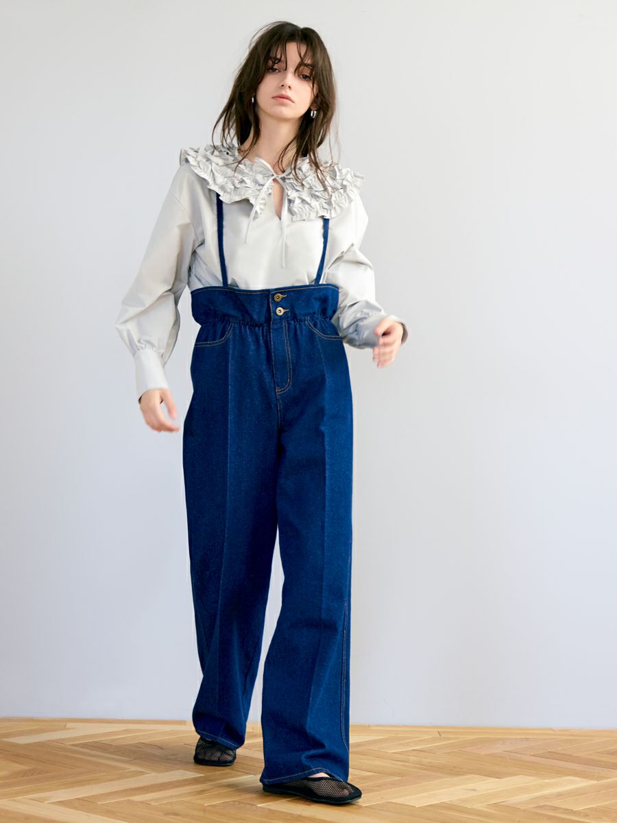 SUSPENDERS DENIM PANTS（INDIGO） | romile