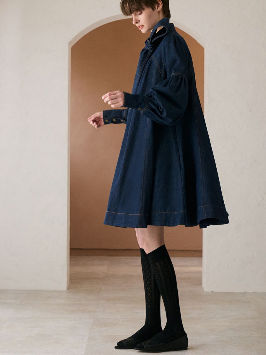 美品　ロミール　デニムサーキュラーワンピース DENIM CIRCULAR ONE-PIECE（INDIGO） | romile