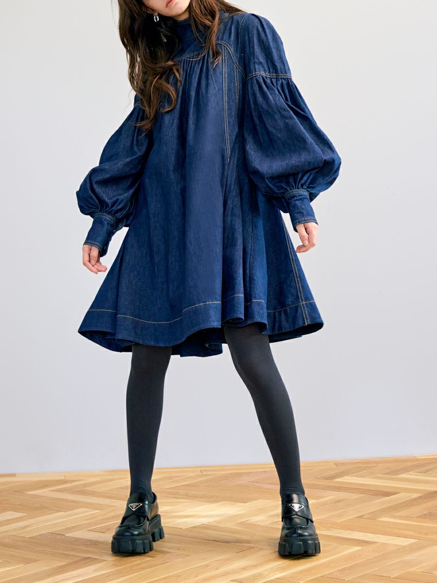 【romile】デニムサーキュラーワンピース DENIM CIRCULAR ONE-PIECE（INDIGO） | romile