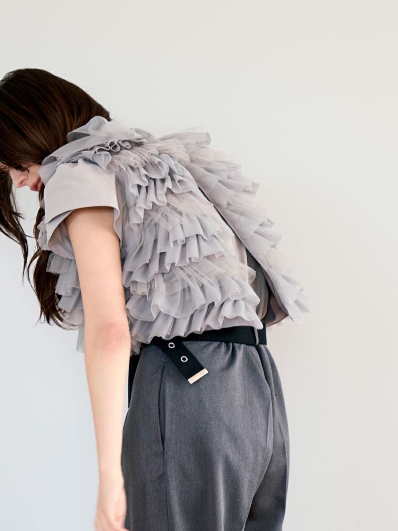 TULIP BLOUSE（GRAY） | romile