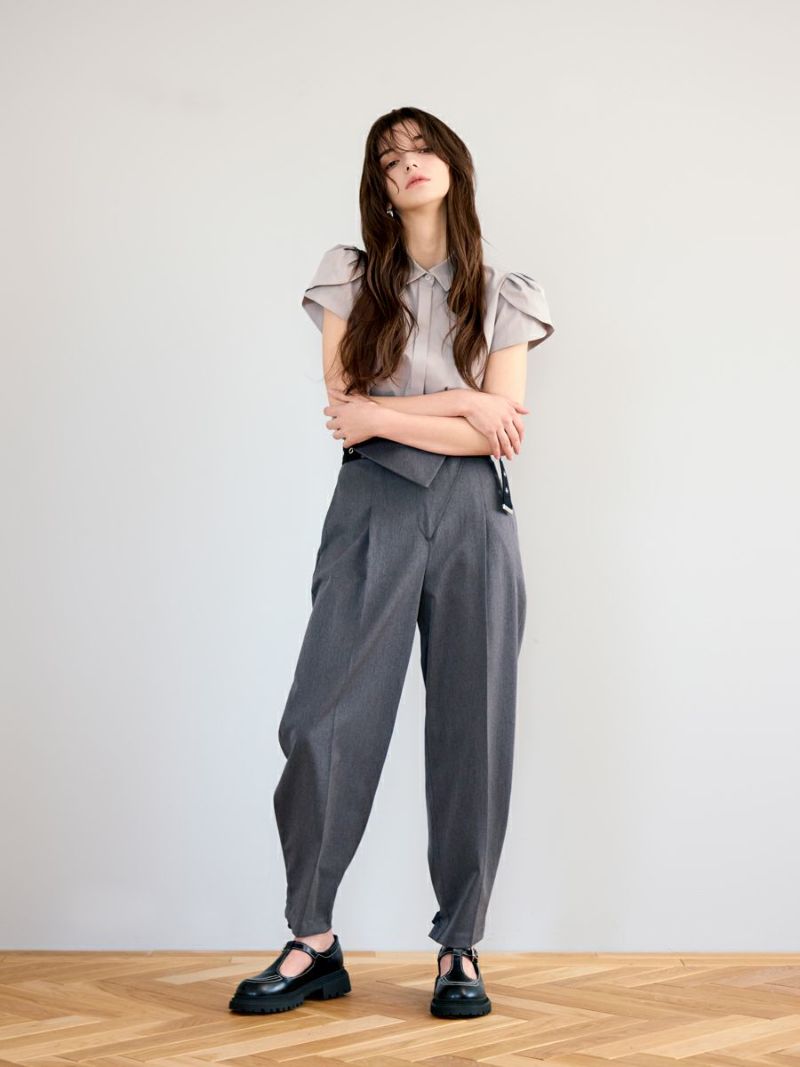 TULIP BLOUSE（GRAY） | romile