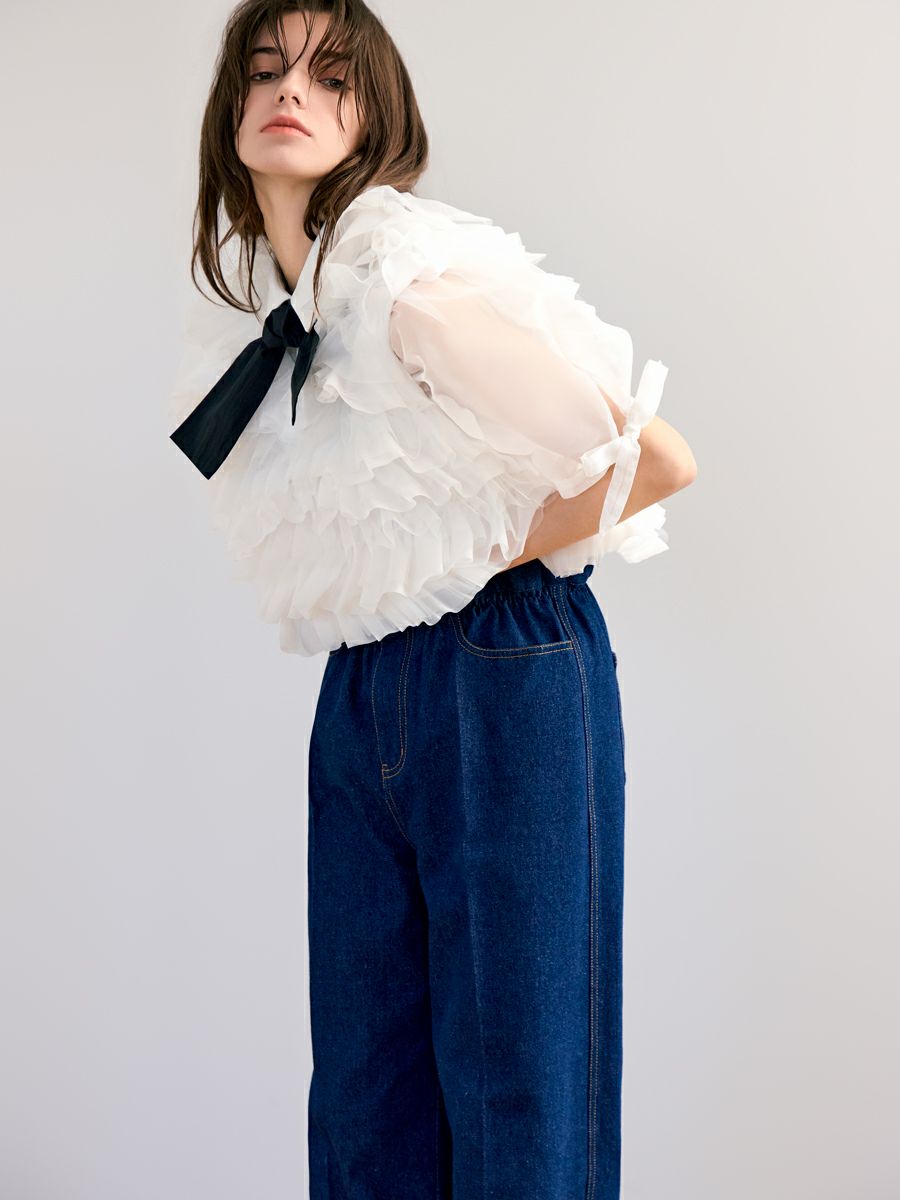 Romile AME BLOUSE 　ホワイト　トップス　リボン付き Romile AME BLOUSE ホワイト トップス リボン付き - メルカリ