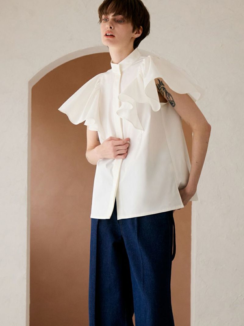 CASA BLANCA BLOUSE（NAVY） | romile