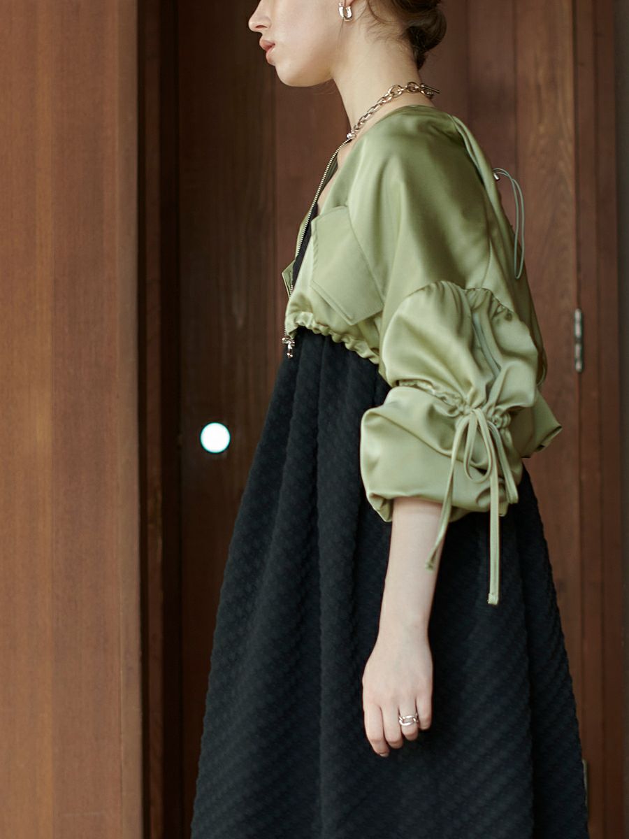 romile 新品バルーンクロップドブルゾン BALLOON CROPPED BLOUSON（KHAKI） | romile