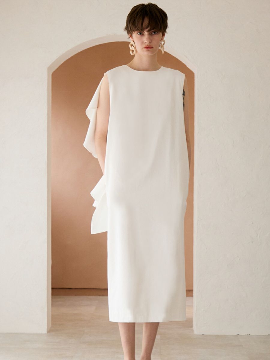 littlesuzie】ls046 Asymmetry Layerd Dress アシンメトリーロング  