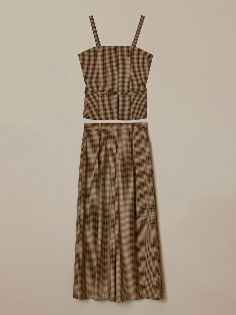 GLEN CHECK SET-UP（CAMEL） | romile